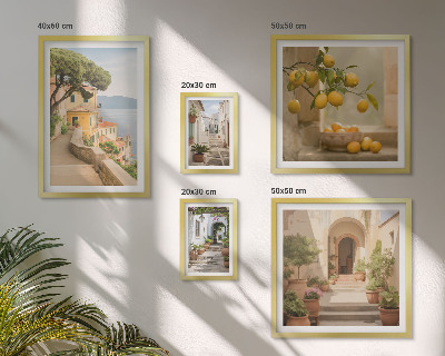 Framed photo set Charming streets of seafood