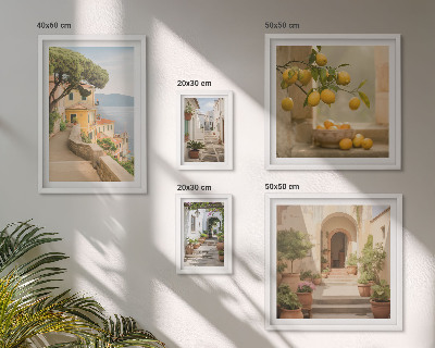 Framed photo set Charming streets of seafood