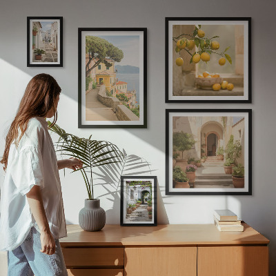 Framed photo set Charming streets of seafood