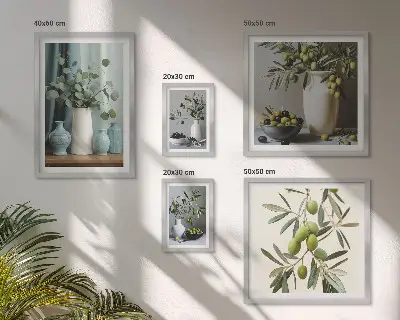 Gallery wall art green olives in a vase print