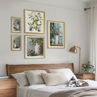 Gallery wall Green olives in a vase decorations