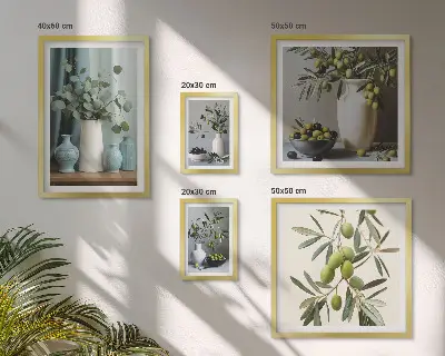 Gallery wall art green olives in a vase print