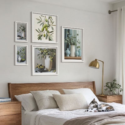 Gallery wall Green olives in a vase decorations