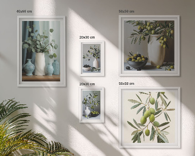 Gallery wall Green olives in a vase decorations