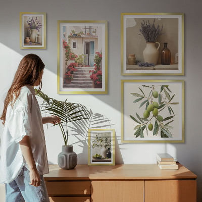 Gallery wall Stylish interiors flowers fruits