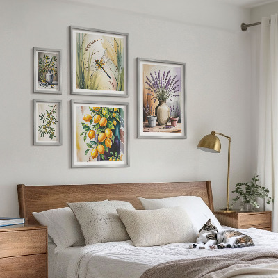 Gallery wall Floral Lemon Olives Rustic