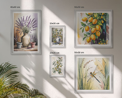 Gallery wall Floral Lemon Olives Rustic