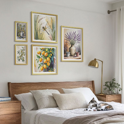 Gallery wall Floral Lemon Olives Rustic