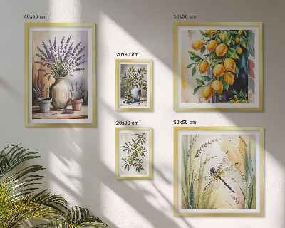 Gallery wall Floral Lemon Olives Rustic