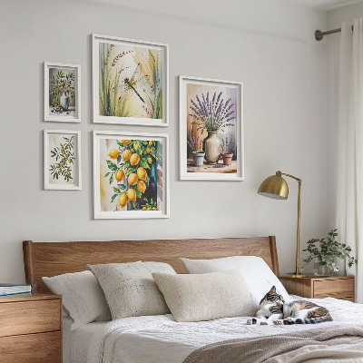 Gallery wall Floral Lemon Olives Rustic