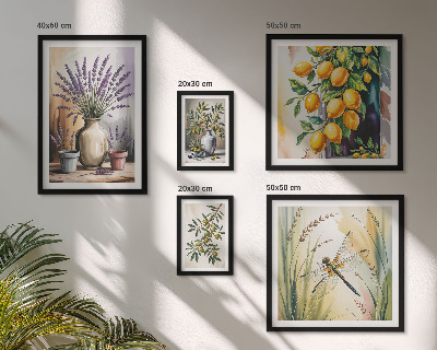 Gallery wall Floral Lemon Olives Rustic