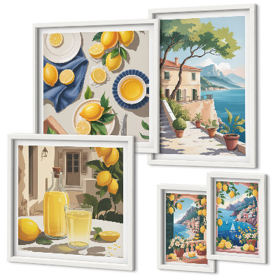Framed photo set Lemons with a picturesque view