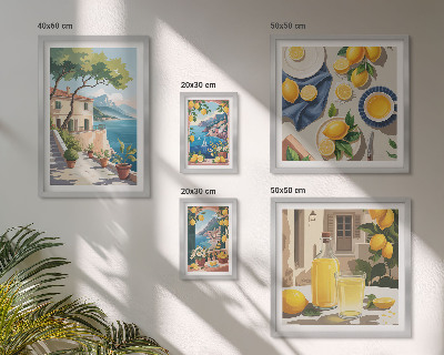 Framed photo set Lemons with a picturesque view