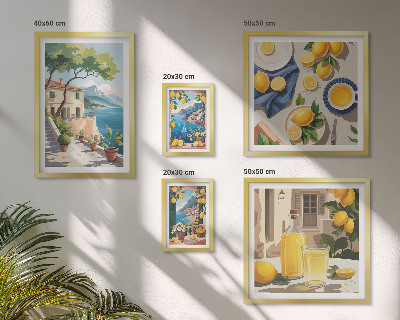 Framed photo set Lemons with a picturesque view