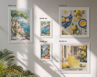 Framed photo set Lemons with a picturesque view