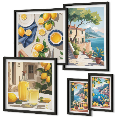 Framed photo set Lemons with a picturesque view