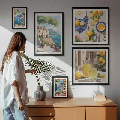 Framed photo set Lemons with a picturesque view