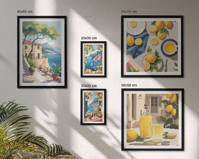 Framed photo set Lemons with a picturesque view
