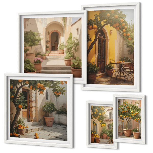 Gallery wall Charming orange streets
