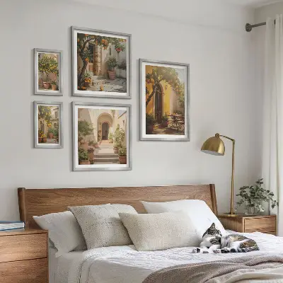 Gallery wall charming orange streets print