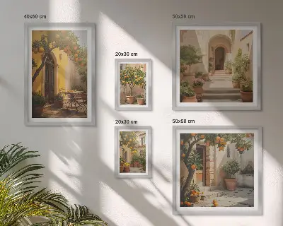 Gallery wall charming orange streets print