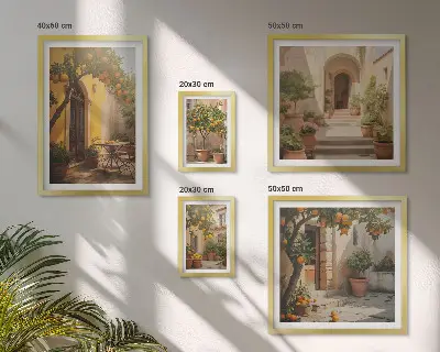 Gallery wall charming orange streets print