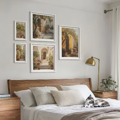 Gallery wall charming orange streets print