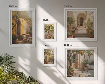 Gallery wall charming orange streets print