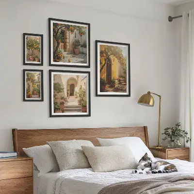 Gallery wall charming orange streets print
