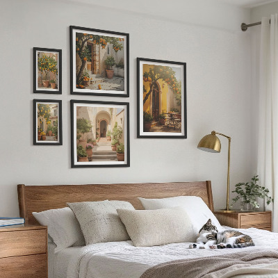 Gallery wall Charming orange streets