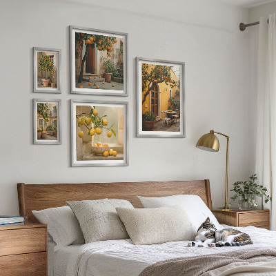 Framed photo set Citrus fruits in the garden