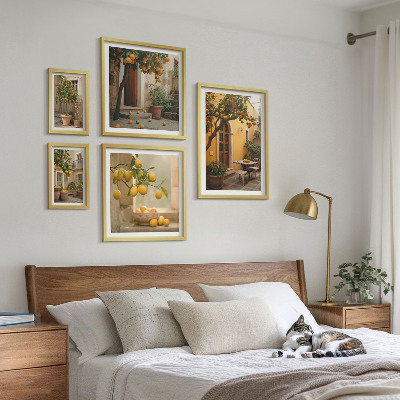 Framed photo set Citrus fruits in the garden