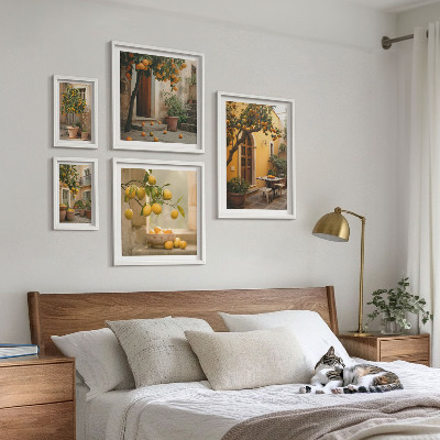 Framed photo set Citrus fruits in the garden