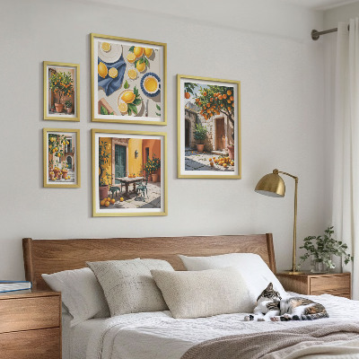 Set of 5 wall art pieces Citrus fruits in gardens