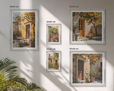 Framed photo set Citrus fruits in gardens