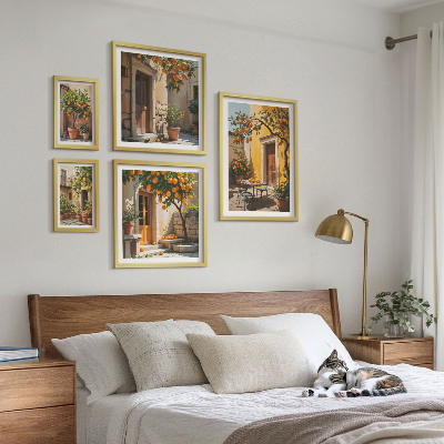 Framed photo set Citrus fruits in gardens