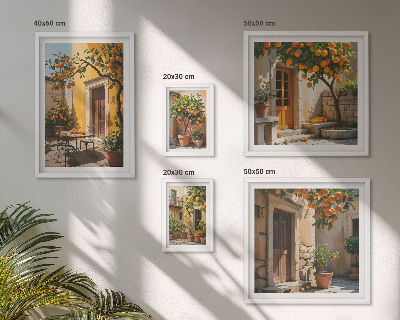 Framed photo set Citrus fruits in gardens