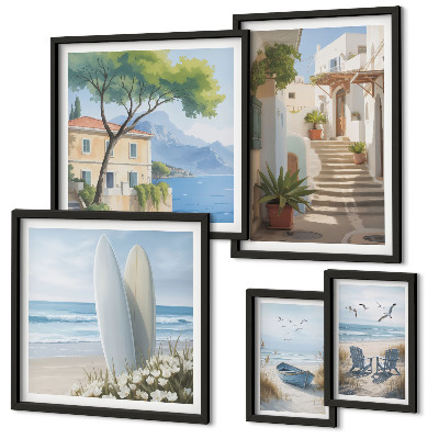 Framed photo set Stylish seaside views