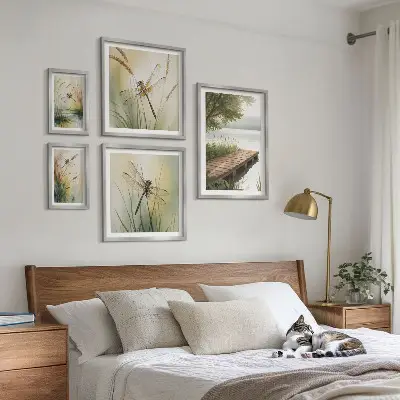 Gallery wall peaceful dragonfly landscape prints