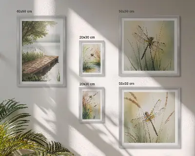 Gallery wall peaceful dragonfly landscape prints