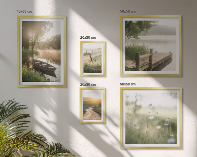 Framed photo set Tranquil landscapes of water and greenery