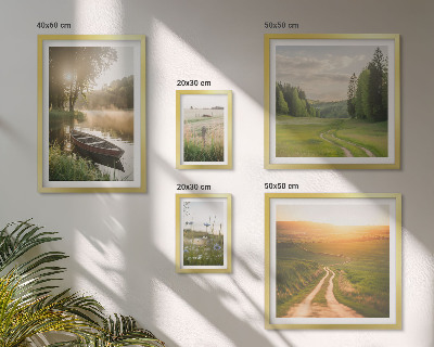 Set of 5 wall art pieces Landscapes of water and greenery