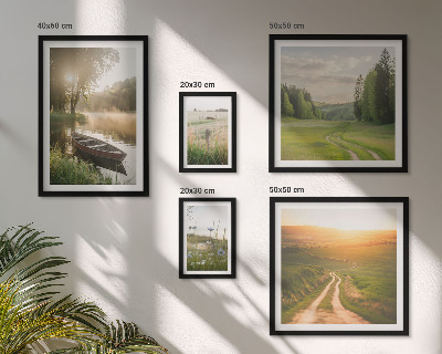 Set of 5 wall art pieces Landscapes of water and greenery