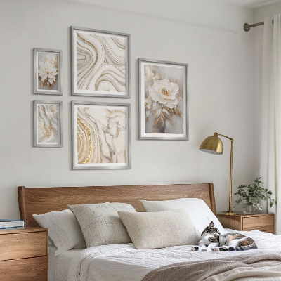 Framed photo set Abstract floral motifs, elegance