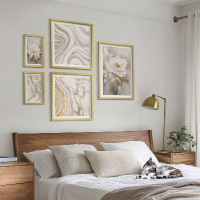 Framed photo set Abstract floral motifs, elegance