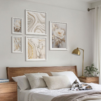 Framed photo set Abstract floral motifs, elegance