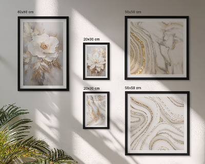 Framed photo set Abstract floral motifs, elegance