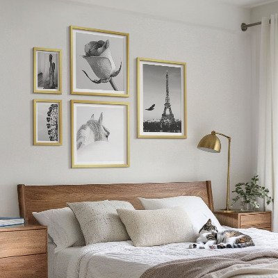 Set of 5 wall art pieces Stylish black and white images