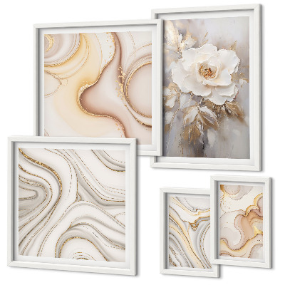Gallery wall Floral motifs abstract elegance