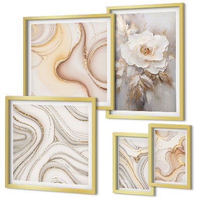 Gallery wall Floral motifs abstract elegance